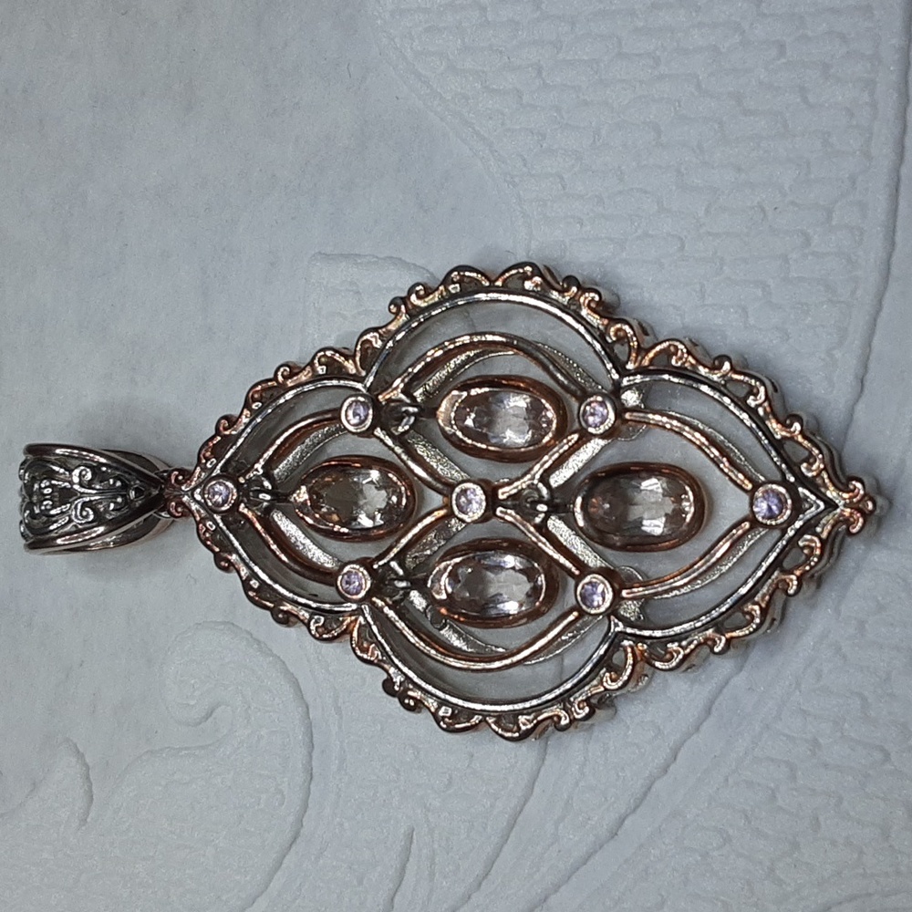 925 Genuine  Morganite and Pink Sapphire,  FIRM.